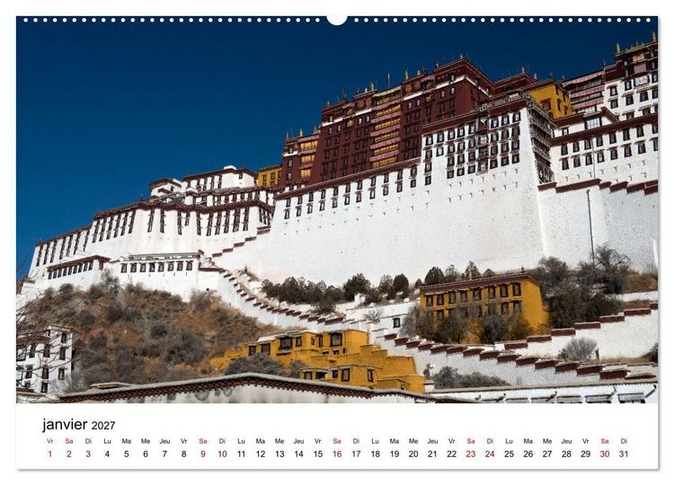 Produktbild: Monast&egrave;res et paysages du Tibet (Calendrier mural haut de gamme 2027 DIN A2 vertical), CALVENDO calendrier mensuel