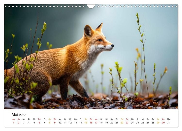 Produktbild: F&uuml;chse - Wanderer durch Moos und Farn (Wandkalender 2027 DIN A3 quer), CALVENDO Monatskalender