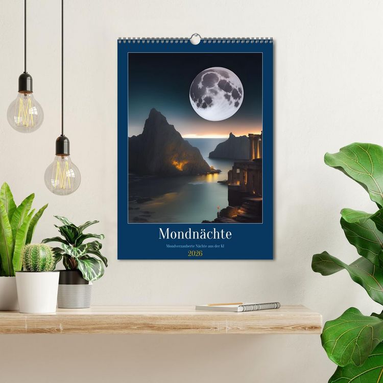 Produktbild: Mondn&auml;chte- Mondverzauberte N&auml;chte aus der KI (Wandkalender 2026 DIN A3 hoch), CALVENDO Monatskalender