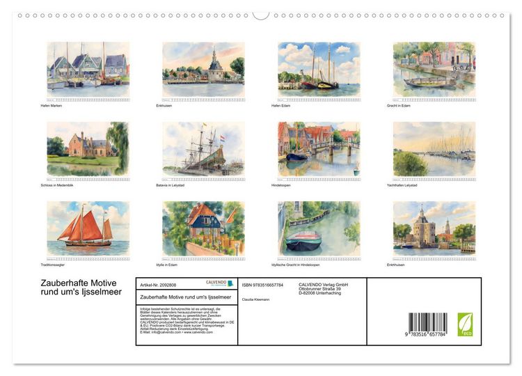 Produktbild: Zauberhafte Motive rund um's Ijsselmeer (hochwertiger Premium Wandkalender 2026 DIN A2 quer), Kunstdruck in Hochglanz