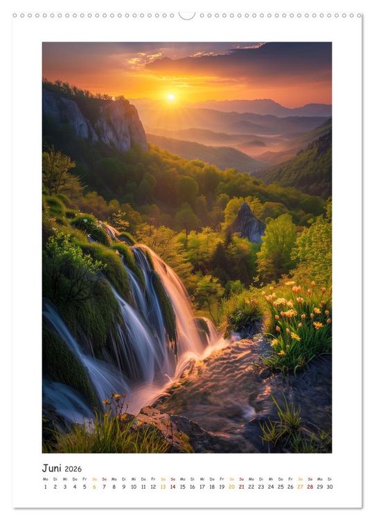 Produktbild: Die Harmonie der Elemente - Die verborgenen Geheimnisse der Wasserf&auml;lle (hochwertiger Premium Wandkalender 2026 DIN A2 hoch), Kunstdruck in Hochglanz
