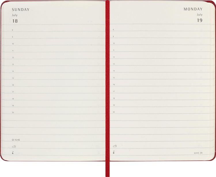 Produktbild: Moleskine 12 Monate Tageskalender 2027, Pocket/A6, 1 Tag = 1 Seite, Fester Einband, Scharlachrot