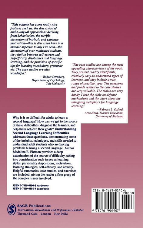 Produktbild: Understanding Second Language Learning Difficulties