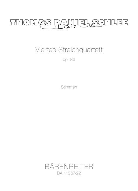 Produktbild: Viertes Streichquartett op. 86 (20142015), Stimmensatz