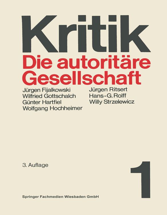 Produktbild: Die autorit&auml;re Gesellschaft