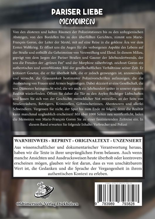 Produktbild: Pariser Liebe - Memoiren Der Chef der Pariser Sicherheitspolizei (Surete) ermittelt Teil 4