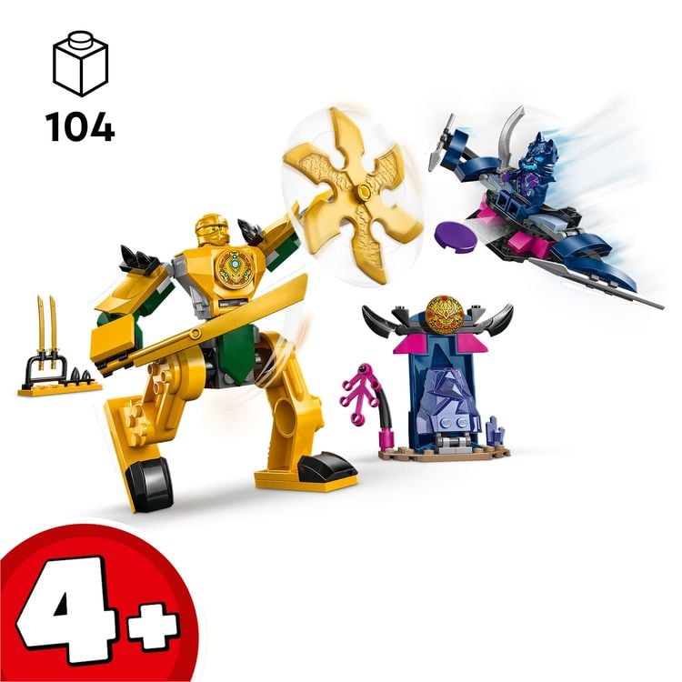 LEGO NINJAGO 71804 Arins Battle Mech, Ninja-Spielzeug mit Actionfiguren