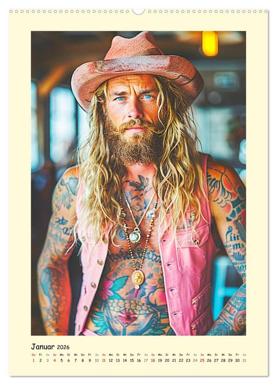 Produktbild: Gay Cowboys. Queerdos. Wild, sch&ouml;n und ungez&auml;hmt (Wandkalender 2026 DIN A2 hoch), CALVENDO Monatskalender