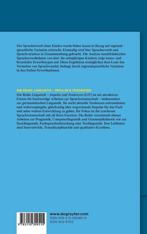 Produktbild: Spracherwerb und Sprachvariation