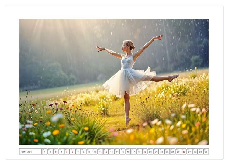 Produktbild: Fl&uuml;gel aus Licht - Ballett in der Poesie der Natur (Wandkalender 2026 DIN A3 quer), CALVENDO Monatskalender