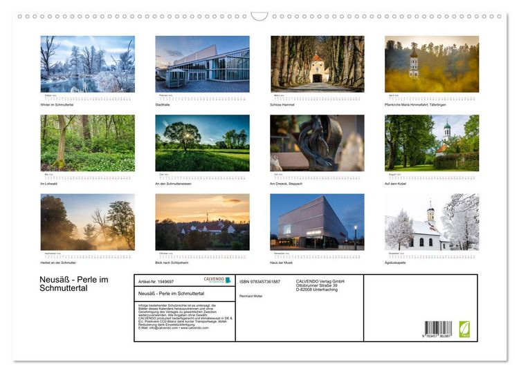 Produktbild: Neus&auml;&szlig; - Perle im Schmuttertal (Wandkalender 2026 DIN A2 quer), CALVENDO Monatskalender