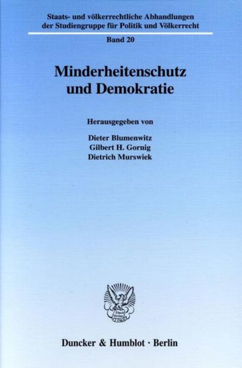 Produktbild: Minderheitenschutz und Demokratie.