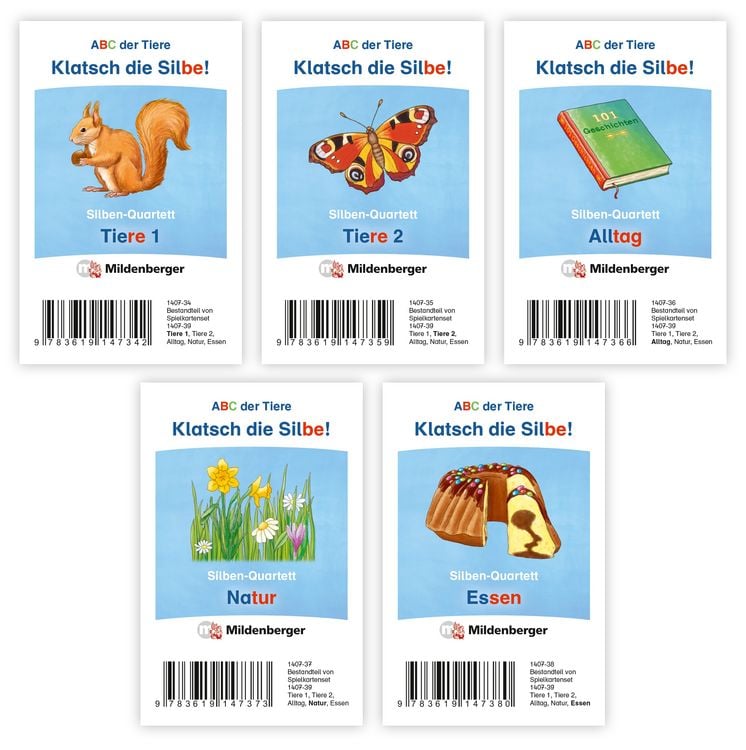 Produktbild: ABC der Tiere 1 Neubearbeitung &ndash; Klatsch die Silbe! Kartenspiel-5er-Set