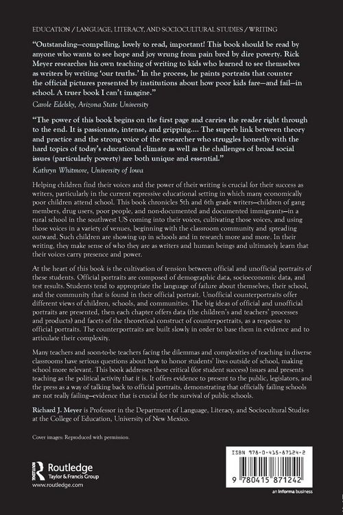 Produktbild: Official Portraits and Unofficial Counterportraits of At Risk Students