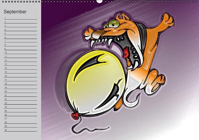 Produktbild: Hunde-Geburtstagskalender / Witziger Cartoon-Kalender (Wandkalender immerw&auml;hrend DIN A2 quer)