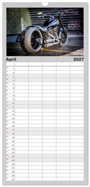 Produktbild: Familienplaner 2027 - Best of Custom- and Showbikes mit 5 Spalten (Wandkalender, 21 x 45 cm) CALVENDO