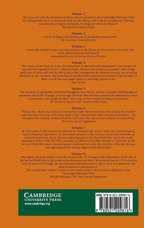Produktbild: The Cambridge History of Africa