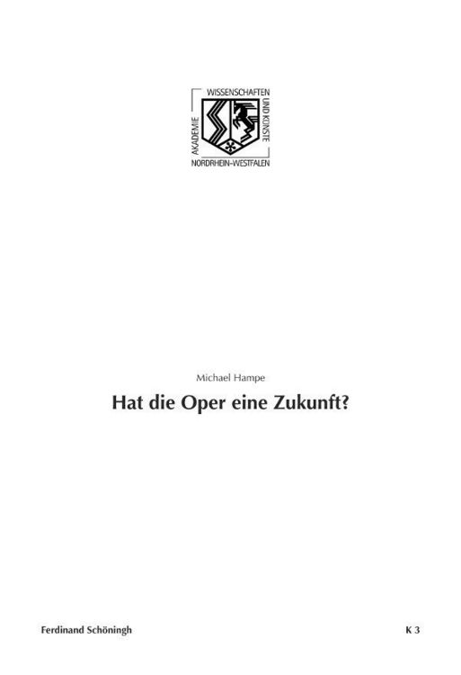 Produktbild: Hat die Oper eine Zukunft?