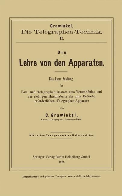 Produktbild: Die Lehre von den Apparaten