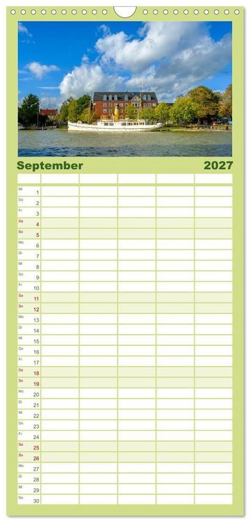 Produktbild: Familienplaner 2027 - Ein Blick auf Leer (Ostfriesland) mit 5 Spalten (Wandkalender, 21 x 45 cm) CALVENDO
