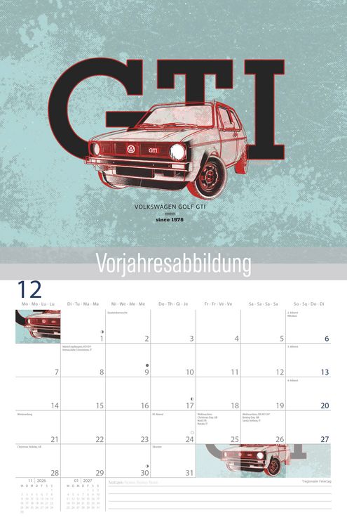 Produktbild: VW Brosch&uuml;renkalender Illustrationen 2027