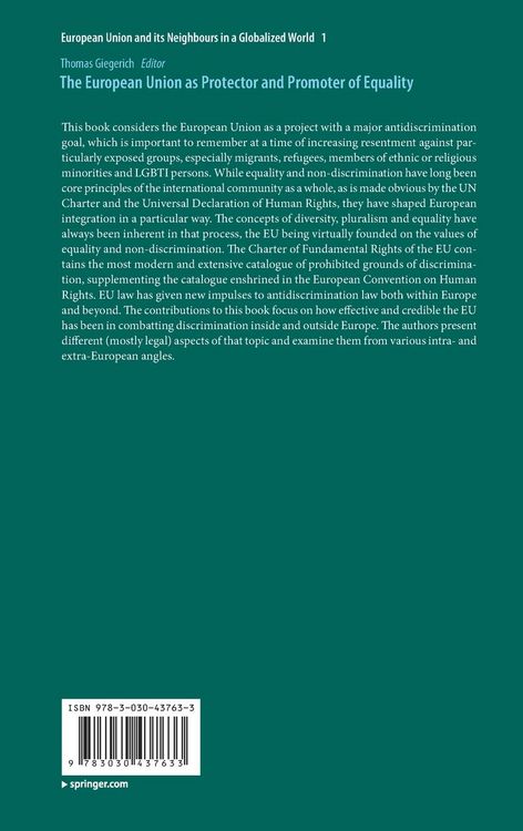 Produktbild: The European Union as Protector and Promoter of Equality