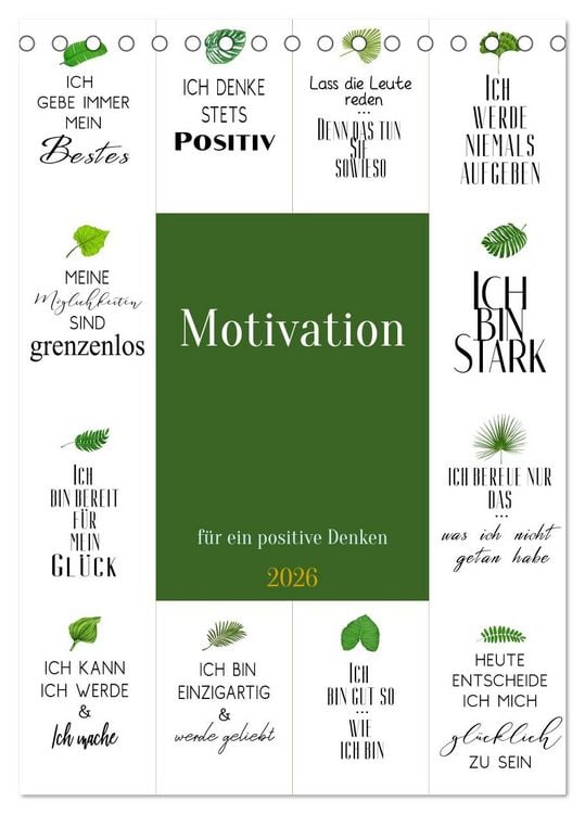 Produktbild: Motivation (Tischkalender 2026 DIN A5 hoch), CALVENDO Monatskalender