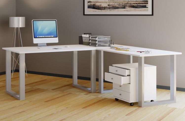 Produktbild: U Schreibtisch Eckschreibtisch L Form 130x130x50