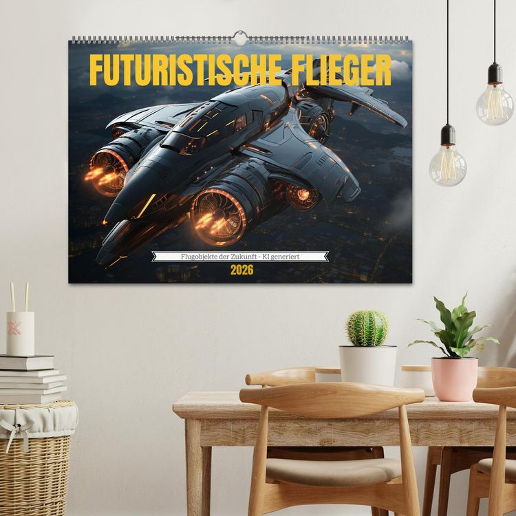 Produktbild: Futuristische Flieger (Wandkalender 2026 DIN A2 quer), CALVENDO Monatskalender