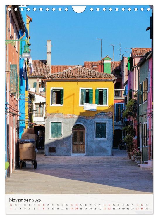 Produktbild: Venedig und Burano, Stadt am Wasser und Insel der bunten H&auml;user (Wandkalender 2026 DIN A4 hoch), CALVENDO Monatskalender