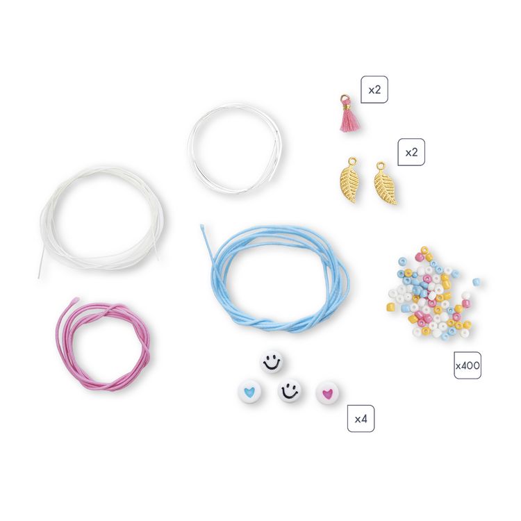 Produktbild: Bastel-Schmuckset mit farbenfrohen Perlen und Blumen f&uuml;r Kinder (6 Schmuckst&uuml;cke)