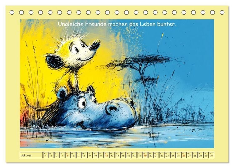 Produktbild: Kleine W&auml;chter. Erdm&auml;nnchen und Weisheiten (Tischkalender 2026 DIN A5 quer), CALVENDO Monatskalender