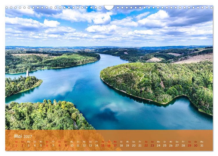 Produktbild: Talsperren der Ruhr und ihrer Nebenfl&uuml;sse aus der Vogelperspektive (Wandkalender 2027 DIN A3 quer), CALVENDO Monatskalender