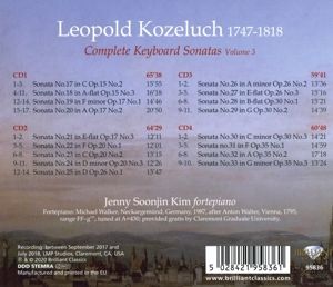 Produktbild: Kozeluch:Complete Keyboard Sonatas Vol.3