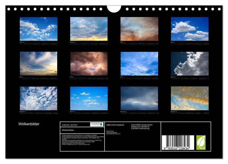 Produktbild: Wolkenbilder (Wandkalender 2026 DIN A4 quer), CALVENDO Monatskalender