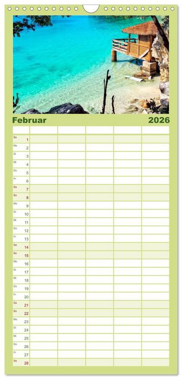 Produktbild: Familienplaner 2026 - Die Westindischen Inseln - Bahamas mit 5 Spalten (Wandkalender, 21 x 45 cm) CALVENDO