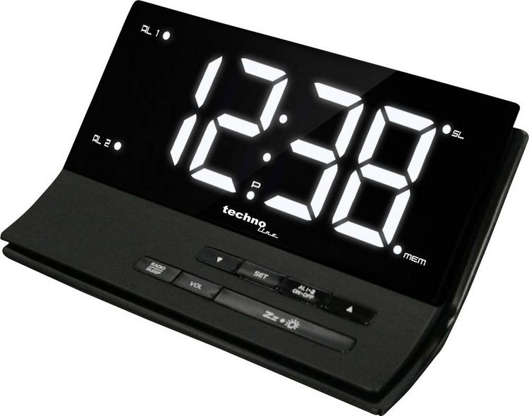 Produktbild: Techno Line WT 482 Funk Wecker Schwarz Alarmzeiten 2 2 Timerzeiten