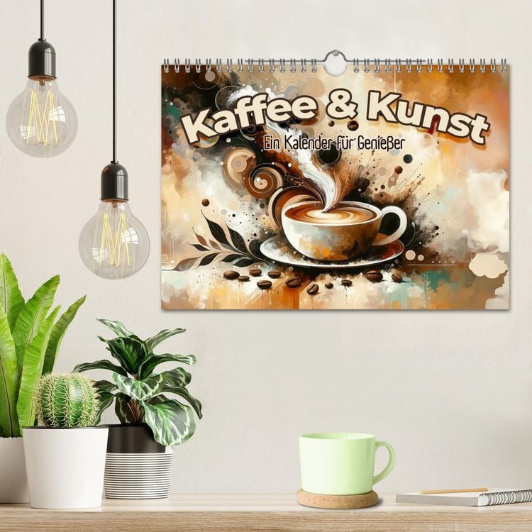 Produktbild: Kaffee & Kunst: Ein Kalender f&uuml;r Genie&szlig;er (Wandkalender 2026 DIN A4 quer), CALVENDO Monatskalender
