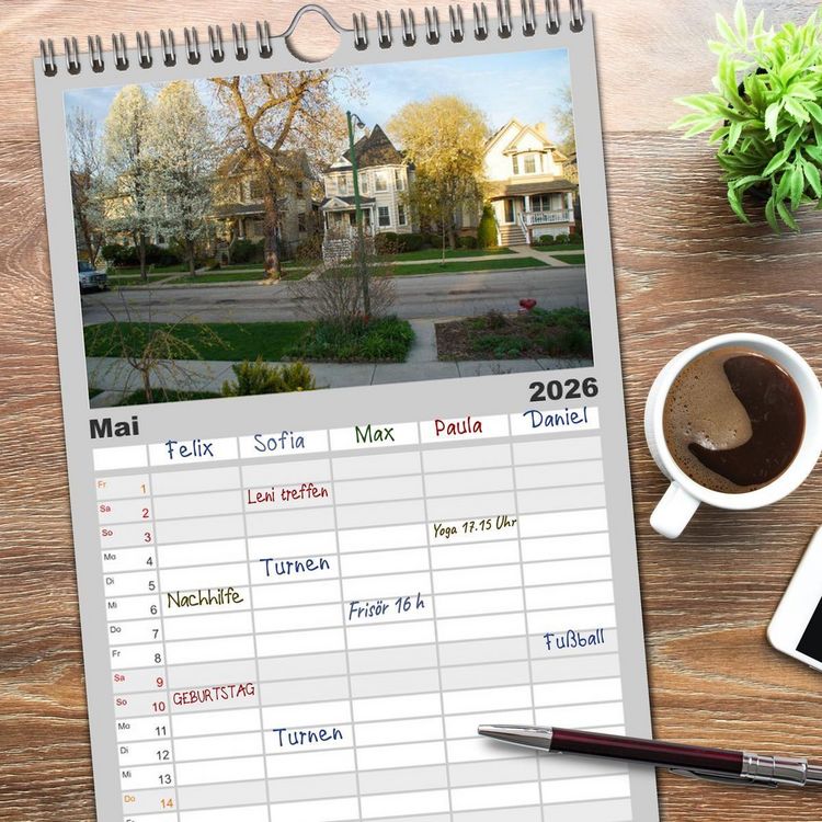 Produktbild: Familienplaner 2026 - beeindruckendes Chicago mit 5 Spalten (Wandkalender, 21 x 45 cm) CALVENDO