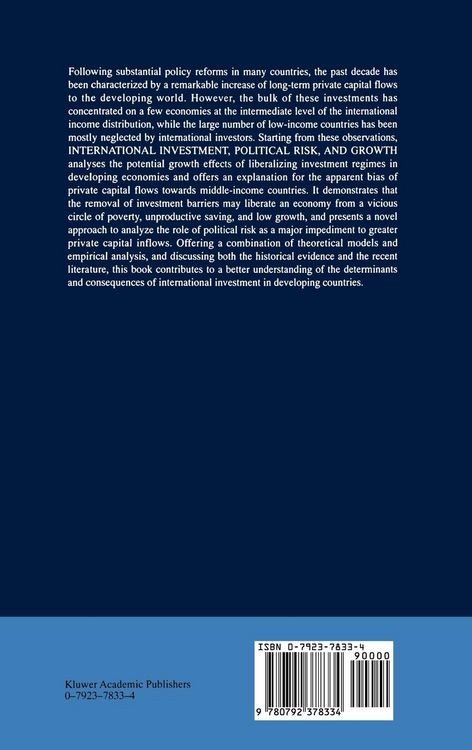 Produktbild: International Investment, Political Risk, and Growth