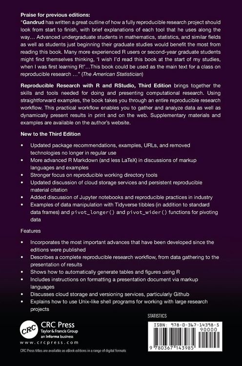 Produktbild: Reproducible Research with R and RStudio