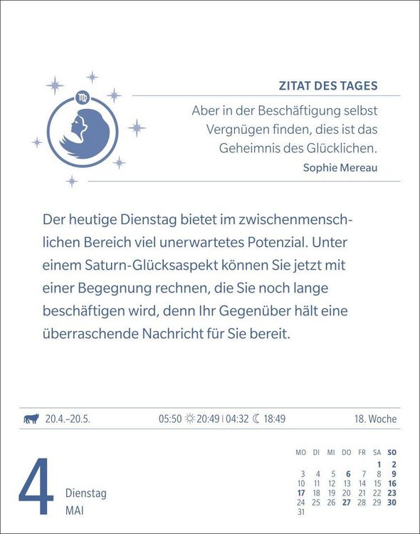 Produktbild: Jungfrau Sternzeichenkalender 2027 - Tagesabrei&szlig;kalender - Ihr Horoskop f&uuml;r jeden Tag