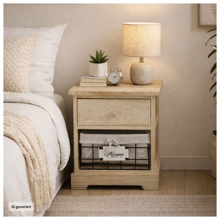 Produktbild: HTI-Living Kommode Melia mit Schublade und Korb Artisaneiche