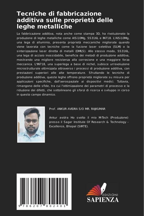 Produktbild: Tecniche di fabbricazione additiva sulle propriet&agrave; delle leghe metalliche