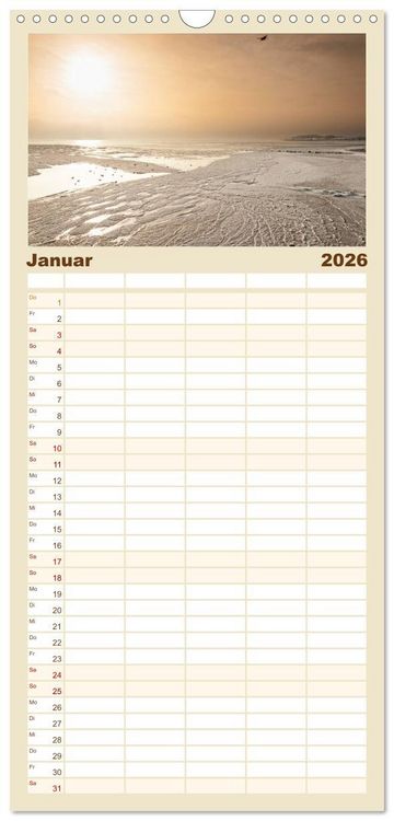 Produktbild: Familienplaner 2026 - Gr&ouml;mitz - Ostseebad an der Sonnenseite mit 5 Spalten (Wandkalender, 21 x 45 cm) CALVENDO
