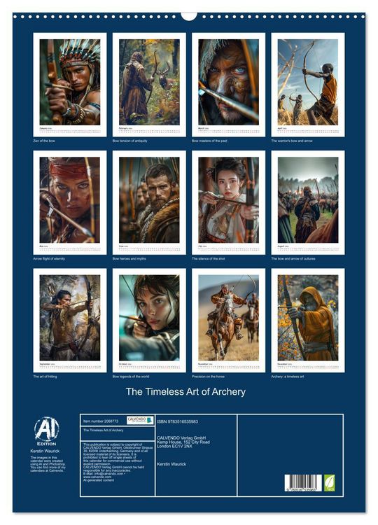 Produktbild: The Timeless Art of Archery (Wall Calendar 2026 DIN A2 portrait), CALVENDO 12 Month Wall Calendar