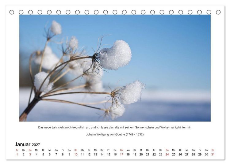 Produktbild: Der Naturkalender mit Zitaten und Spr&uuml;chen (Tischkalender 2027 DIN A5 quer), CALVENDO Monatskalender