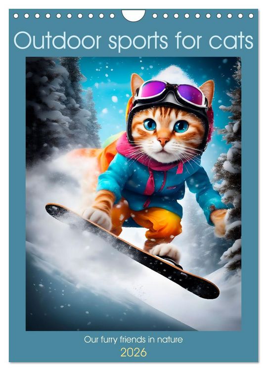 Produktbild: Outdoor sports for cats (Wall Calendar 2026 DIN A4 portrait), CALVENDO 12 Month Wall Calendar