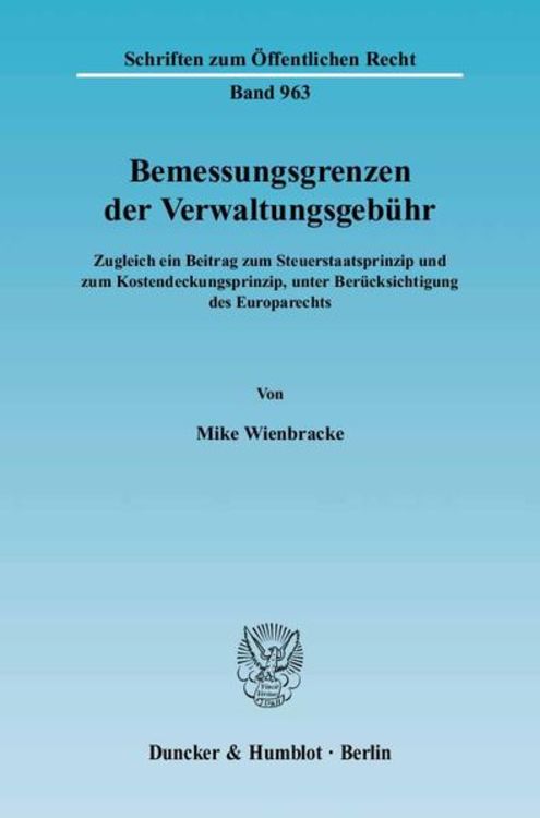 Produktbild: Bemessungsgrenzen der Verwaltungsgeb&uuml;hr.