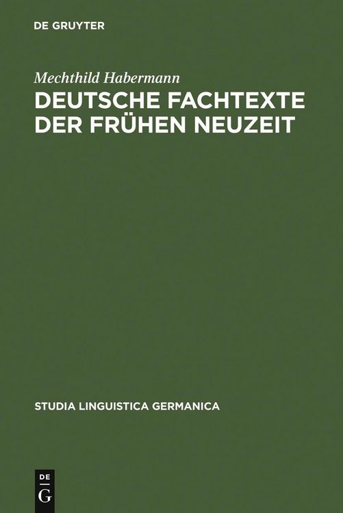Produktbild: Deutsche Fachtexte der fr&uuml;hen Neuzeit